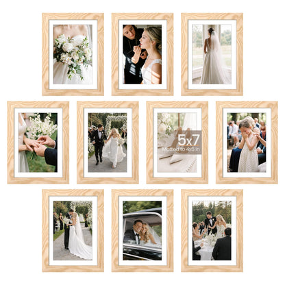 upsimples 4x6 Picture Frame, Photo Collage Wall Decor Set of 10, Black