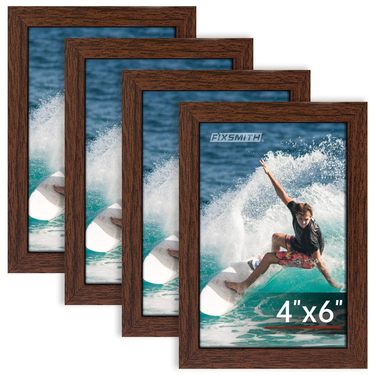 FIXSMITH 5x7 Picture Frame Bulk-4 Pack, Gold Picture Frames Collage Wall Decor, Wall & Tabletop Picture Frames, Photo Frame with HD Plexiglass, Display Pictures 4x6 with Mat or 5x7 Without Mat