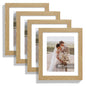 Hongkee 8x10 Picture Frame Set of 4, Real Glass and Wood Frame, 5x7 Mat