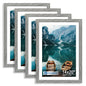 Hongkee 8x10 Picture Frame Set of 4, Real Glass and Wood Frame, 5x7 Mat