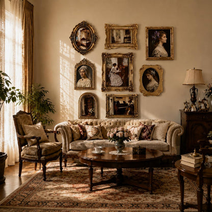 Lineshading 8 Pcs Vintage Picture Frames Set for Gallery Wall, Antique Gold