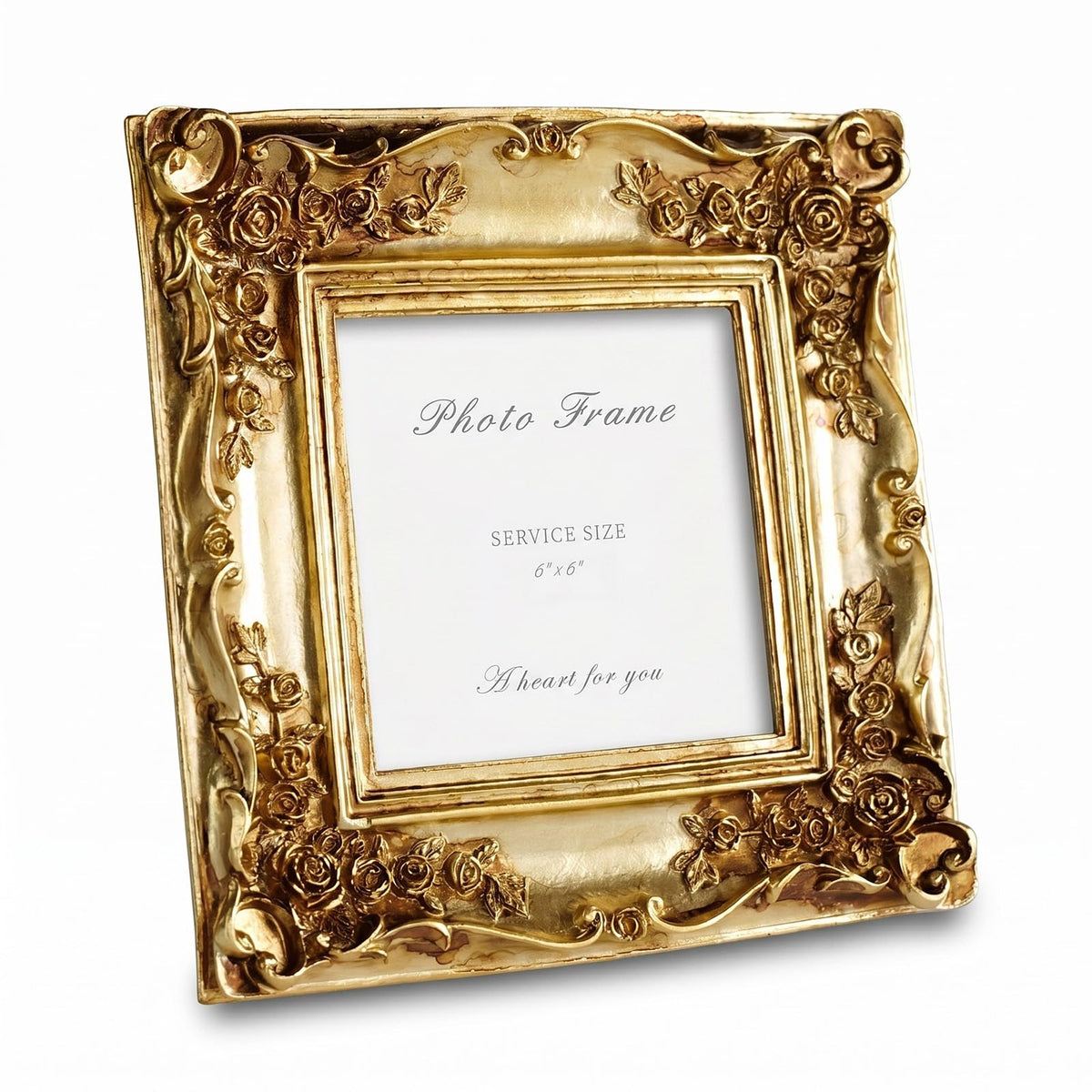 Cuspin 4x6 Vintage Picture Frame Gold Ornate Resin Arched Photo Frame