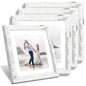 iRahmen 8x10 Picture Frame Set of 4, High Definition Real Glass Rustic Brown Frame, 8 x 10 Wood Photo Frames for Desktop Display and Wall Mounting