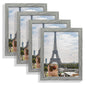 Hongkee 8x10 Picture Frame Set of 4, Real Glass and Wood Frame, 5x7 Mat
