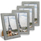 Hongkee 8x10 Picture Frame Set of 4, Real Glass and Wood Frame, 5x7 Mat