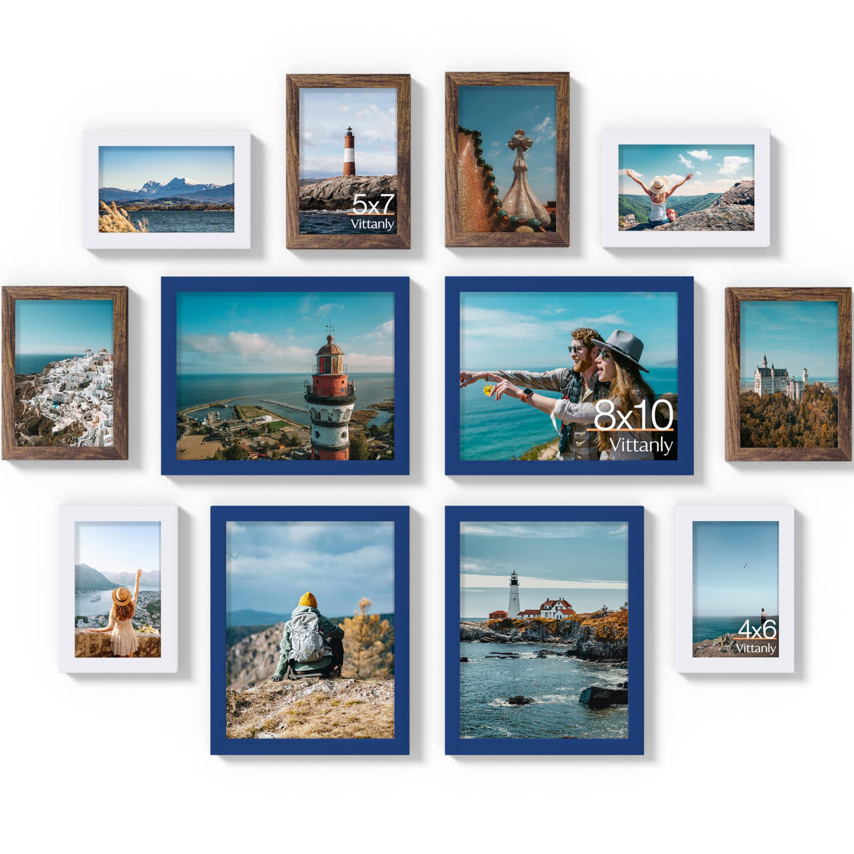 Vittanly 12 Pack Picture Frames Collage Wall Decor, Black