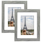 Hongkee 5x7 Picture Frame Set of 2, Real Glass and Wood Frame for Mat 4x6