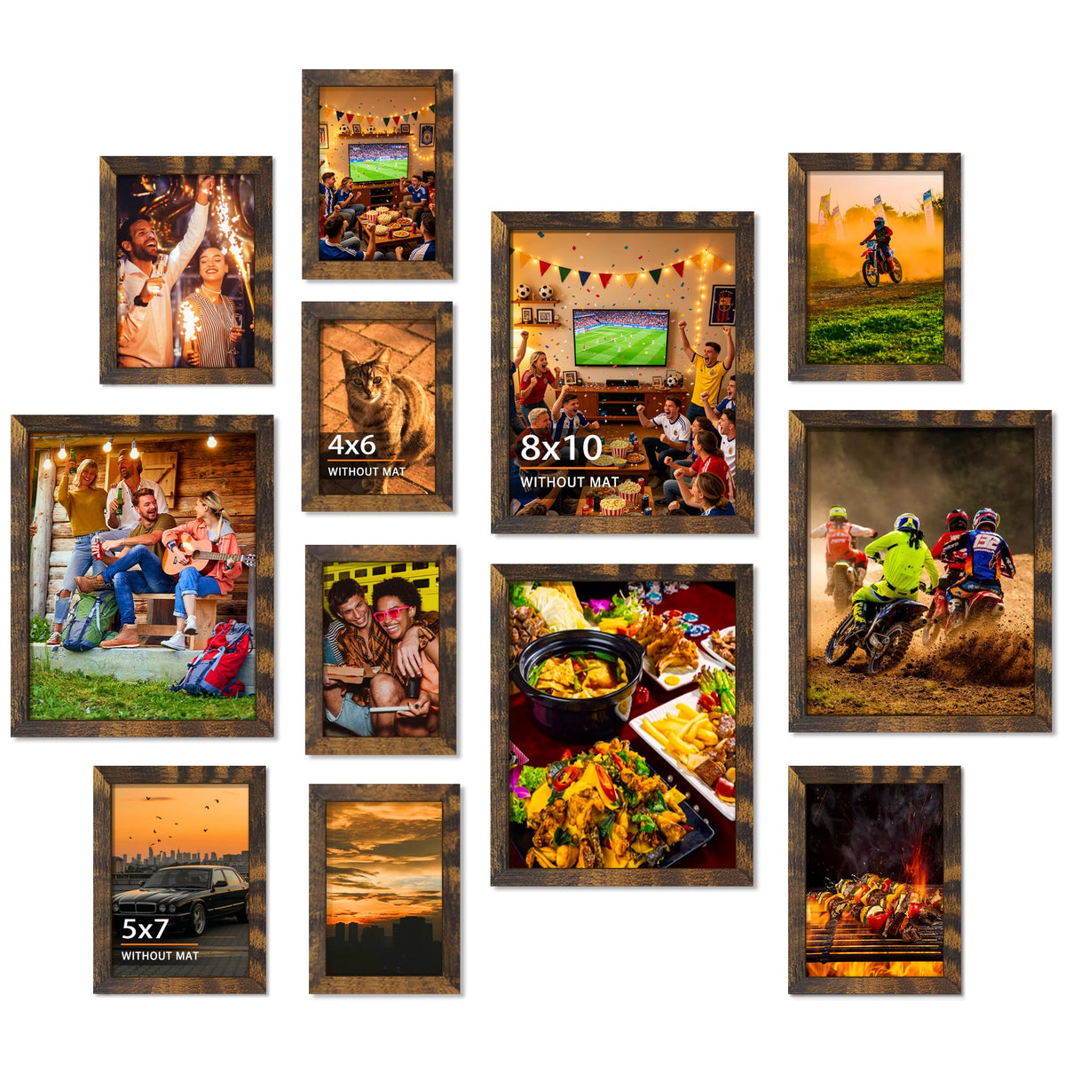 DUENPY 12 Pack Gallery Collage Frame Mixed Sizes Black