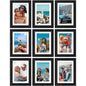Vittanly 8x10 Picture Frames Set of 9 for Wall or Tabletop Display, Gold