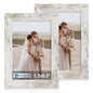 Hongkee 5x7 Picture Frame Set of 2, Real Glass and Wood Frame for Mat 4x6