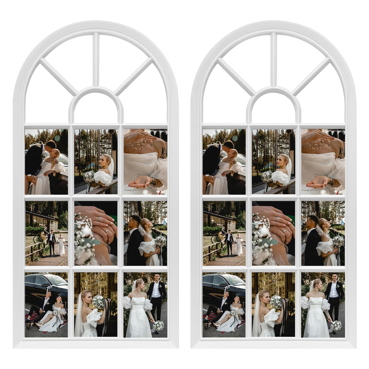 J.M.Deco Arched Collage Picture Frames Wall for Decor 9 Pieces 4 x 6 Photos