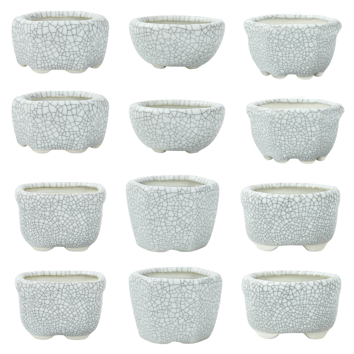 Bonsai Planter 1.8 inch (4.5cm) Mini Succulent Glazed Pots Set of 18 Green