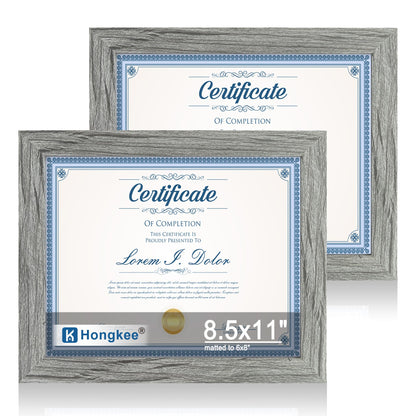 Hongkee 5x7 Picture Frame Set of 2, Real Glass and Wood Frame for Mat 4x6