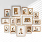 Venusmiles 15 Pack Picture Frames Collage Wall Decor, Gallery Frame Set for Wall Mounting or Tabletop Display, Multi Sizes Including 3pcs 8x10, 6pcs 5x7, 6pcs 4x6, Oak