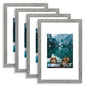 Hongkee 8x10 Picture Frame Set of 4, Real Glass and Wood Frame, 5x7 Mat