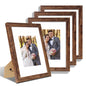 Hongkee 8x10 Picture Frame Set of 4, Real Glass and Wood Frame, 5x7 Mat