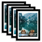 Hongkee 8x10 Picture Frame Set of 4, Real Glass and Wood Frame, 5x7 Mat