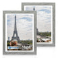 Hongkee 5x7 Picture Frame Set of 2, Real Glass and Wood Frame for Mat 4x6