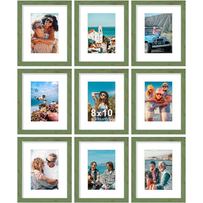 Vittanly 8x10 Picture Frames Set of 9 for Wall or Tabletop Display, Gold