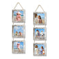 4x6 Collage Picture Frames Set of 2, Rustic Wooden Real Glass Vertical Hanging 3 Opening 4 by 6 Photo Frame, Rustic Brown