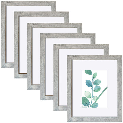 SESEAT 8x10 Picture Frame Brown Set of 6, Display Pictures 5x7 With mat or 8x10 Without Mat
