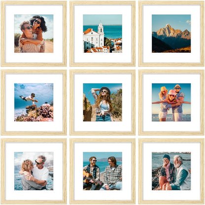 Vittanly 8x10 Picture Frames Set of 9 for Wall or Tabletop Display, Gold
