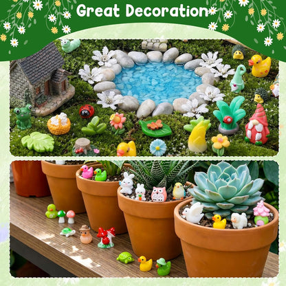 60 Pcs Fairy Garden Accessories Mini Resin Figurines