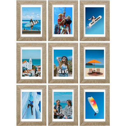 Vittanly 8x10 Picture Frames Set of 9 for Wall or Tabletop Display, Gold
