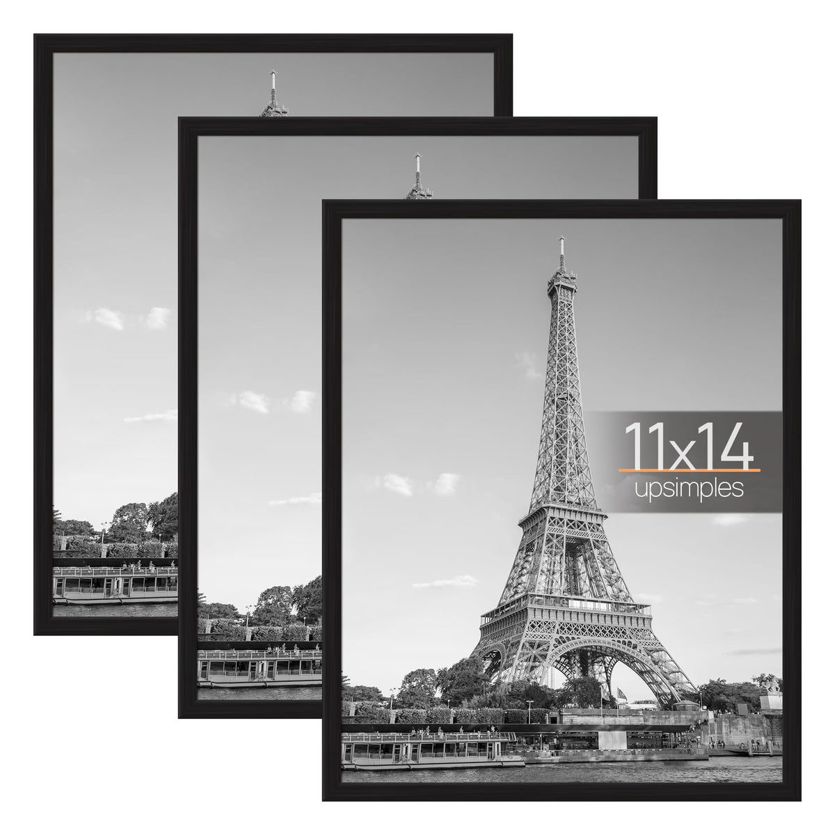 upsimples 16x24 Poster Frame, Easy Slide-In Assembly, Black, 3 Pack