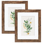 Hongkee 5x7 Picture Frame Set of 2, Real Glass and Wood Frame for Mat 4x6