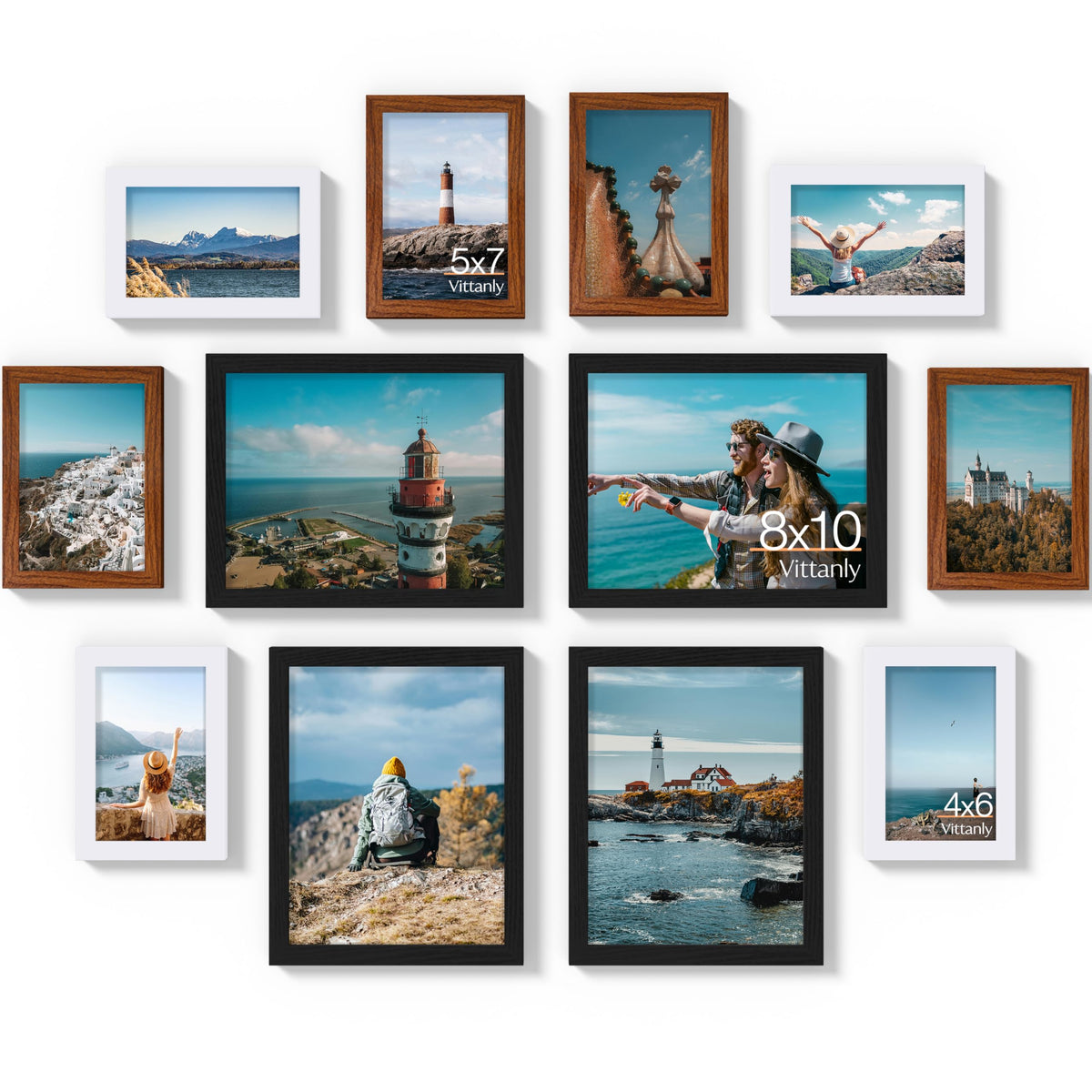 Vittanly 12 Pack Picture Frames Collage Wall Decor, Black