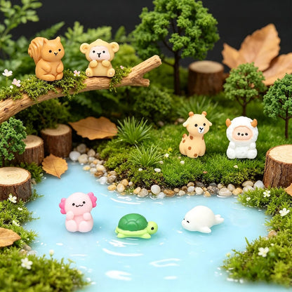 20 Pcs Mini Resin Animals Figures Decor, Fairy Garden Kit Scene Accessories