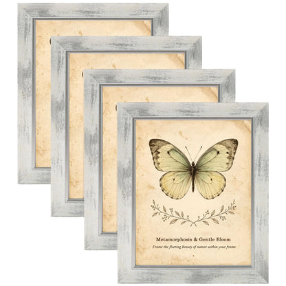 XUANLUO 5x7 Picture Frames Set of 4,Rustic Retro Photo Frame(Multicolor)