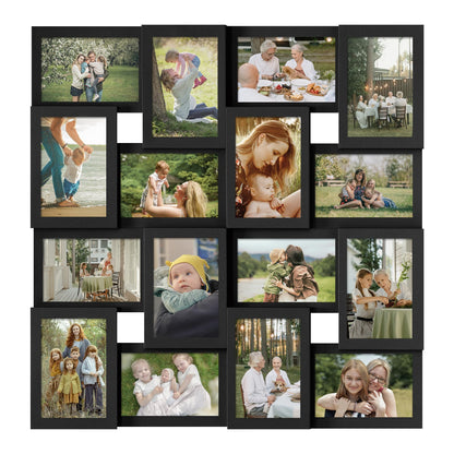 J.M.Deco Collage Picture Frames for Wall 24 Slots, Large Photo Frame Collage Wall Hanging for 4 x 6 Photo, Christmas Gift for Family or Friends - Retro Gold
