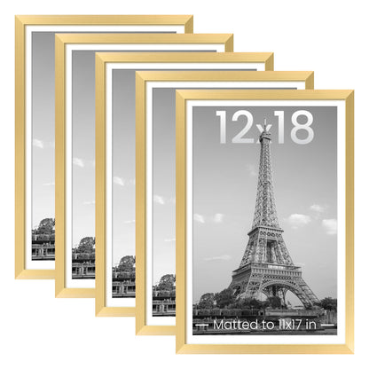 upsimples 11x14 Picture Frame, Gallery Wall Frames Set of 5, Gold
