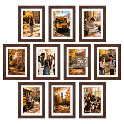 upsimples 4x6 Picture Frame, Photo Collage Wall Decor Set of 10, Black