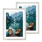 Hongkee 5x7 Picture Frame Set of 2, Real Glass and Wood Frame for Mat 4x6