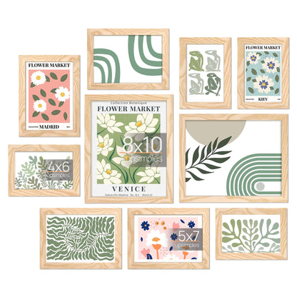 upsimples Picture Frames Set of 10, Including 8x10, 5x7, 4x6 Black Frame
