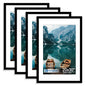 Hongkee 8x10 Picture Frame Set of 4, Real Glass and Wood Frame, 5x7 Mat