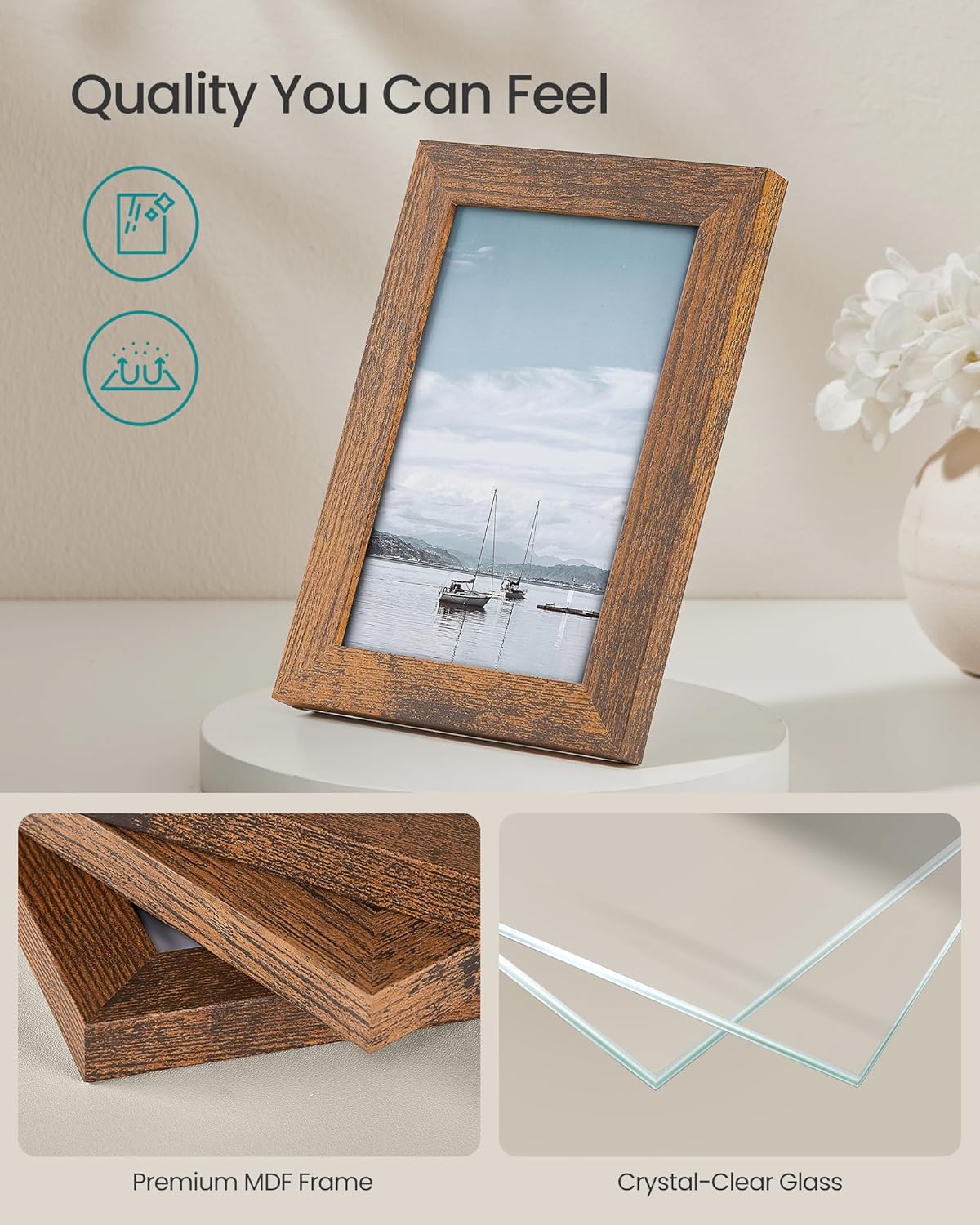 SONGMICS Collage Picture Frames, Set of 10, Glass