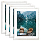 Hongkee 8x10 Picture Frame Set of 4, Real Glass and Wood Frame, 5x7 Mat