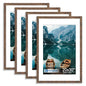 Hongkee 8x10 Picture Frame Set of 4, Real Glass and Wood Frame, 5x7 Mat