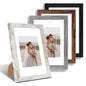 Hongkee 8x10 Picture Frame Set of 4, Real Glass and Wood Frame, 5x7 Mat
