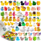 70pcs Mini Tiny Resin Animals for Fairy Garden Decor, Collectible, to Hide, Miniature Landscape, Dollhouse Accessories, Crafts Projects, Easter Scatter, DIY Terrarium(70 Styles)