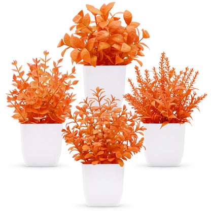 Der Rose 4 Pack 7" Mini Fake Plants, Artificial Plants for Bathroom Decor