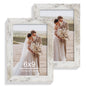 Hongkee 5x7 Picture Frame Set of 2, Real Glass and Wood Frame for Mat 4x6