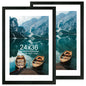 Hongkee 5x7 Picture Frame Set of 2, Real Glass and Wood Frame for Mat 4x6