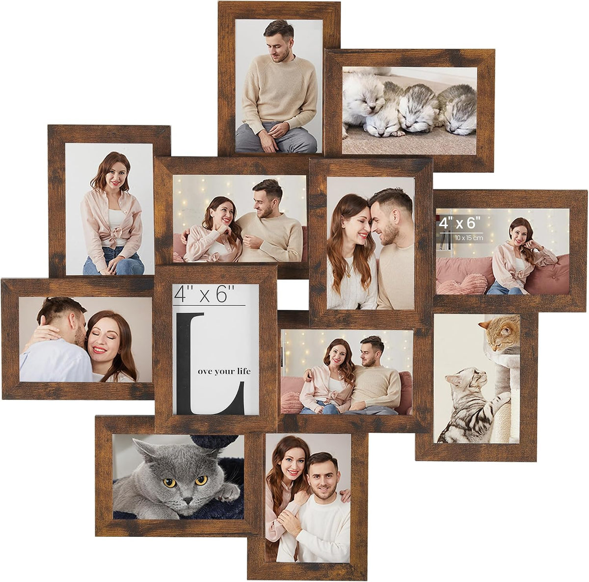 SONGMICS 12-Pack 4 x 6 Collage Picture Frames with Glass Front