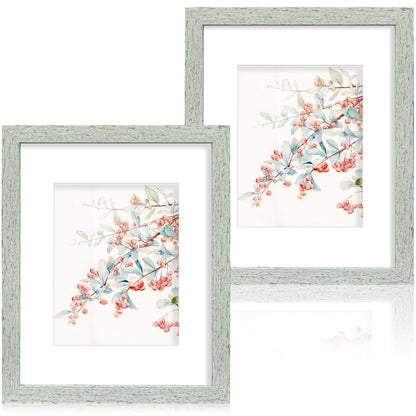 Hongkee 5x7 Picture Frame Set of 2, Real Glass and Wood Frame for Mat 4x6