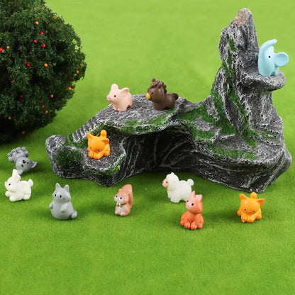 LOKIPA 30PCS Mini Resin Animals Figures, Tiny Resin Animal Miniature Garden Decor Micro Landscape Fairy Dollhouse Ornament for Fairy Garden, Dollhouse, Plant Pots, Bonsai Craft Decor
